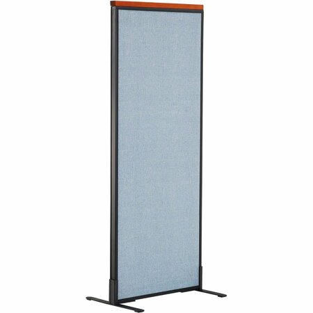 INTERION BY GLOBAL INDUSTRIAL Interion Deluxe Freestanding Office Partition Panel, 24-1/4inW x 61-1/2inH, Blue 694653FBL